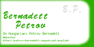 bernadett petrov business card